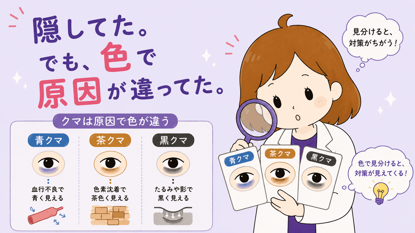青・茶・黒それぞれのクマの成り立ちを示す図解