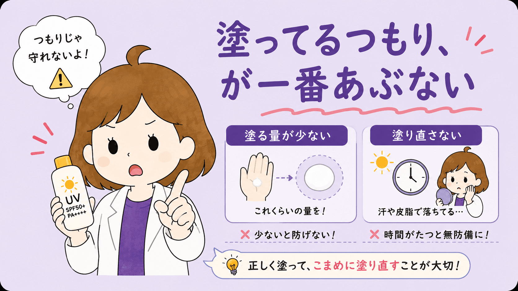 朝だけでなくこまめに塗り直すという使い方の注意