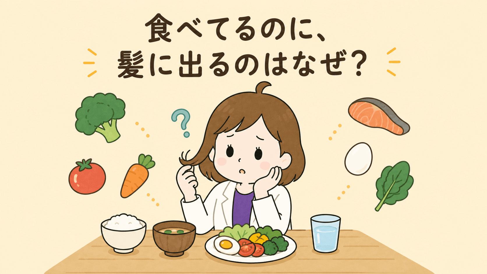 ちゃんと食べてるのに、なんで髪に出るの