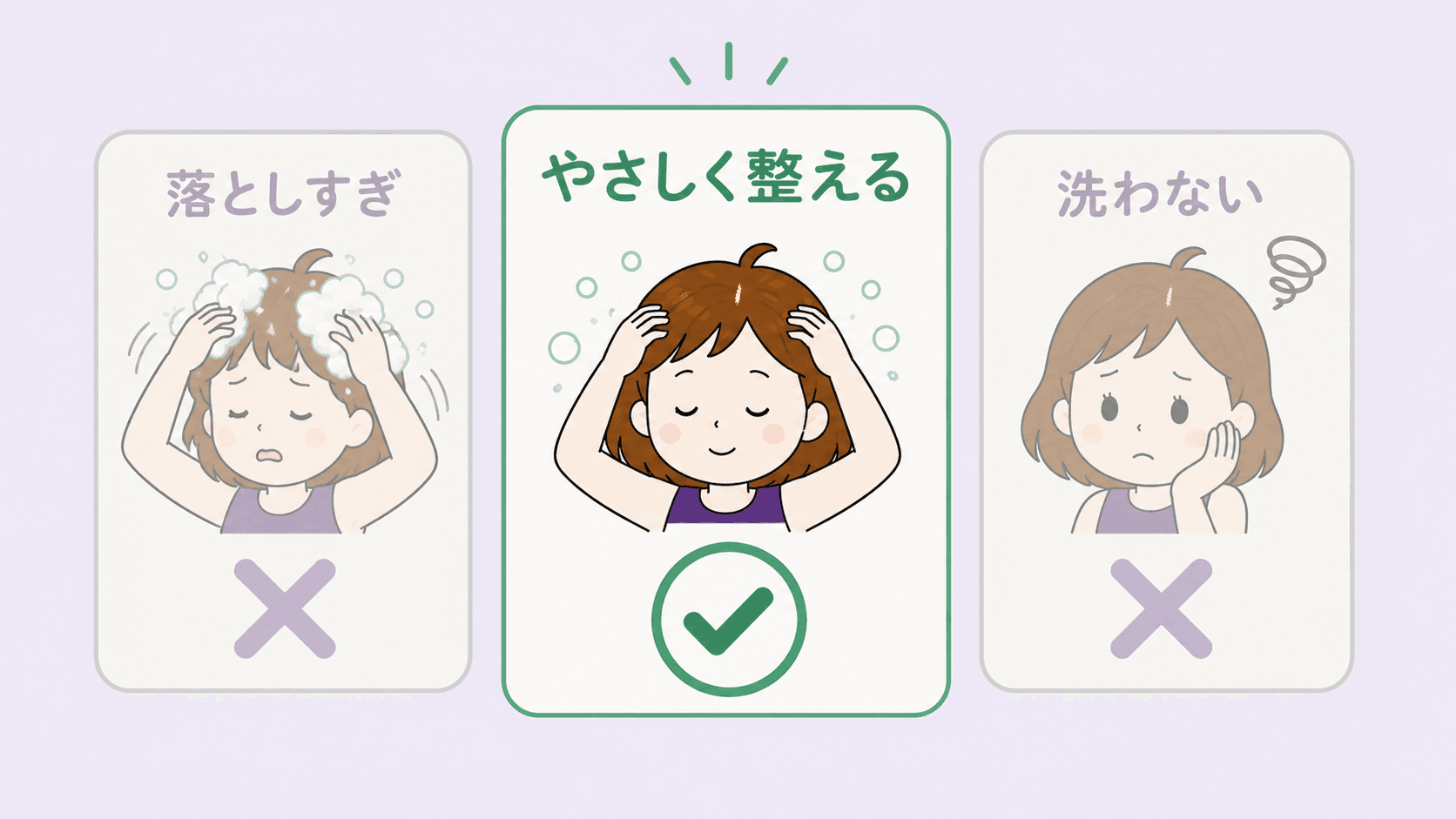 洗うのをやめるのではなく洗い方を変える提案